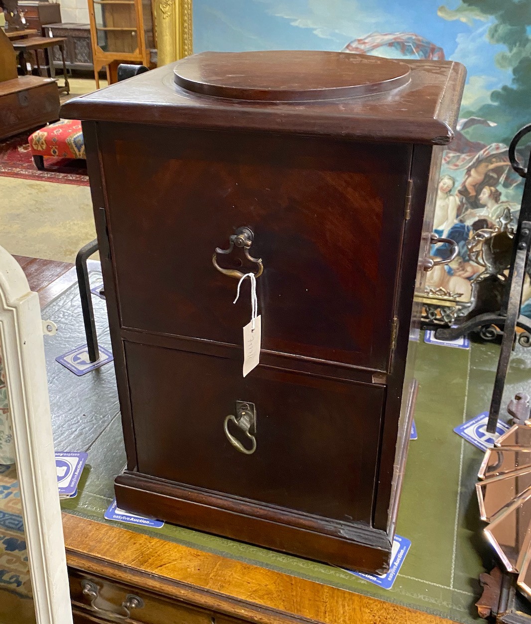 A 19th century mahogany pedestal sideboard, width 42cm, depth 39cm, height 63cm